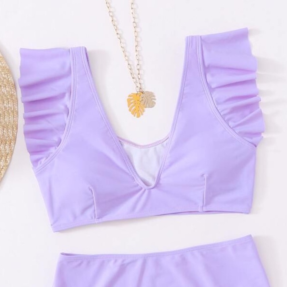Shein Purple Bathing Suit Set